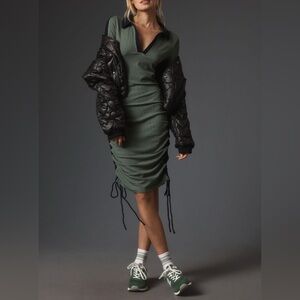 Anthropologie Olive Dress with Black Jacket